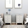set of 2 pcs white 3 Drawer Nightstand with Charging Station and USB Ports & Power Outlets,Wooden Bed Side Table/End Table Modern Night Stands for Bed