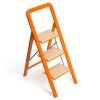 3 Step Ladder Folding Step Stool for Adults with Wide Anti-Slip Pedal, Aluminium Lightweight Foldable Step Ladders for Home Kitchen Office, 580 lbs Ca