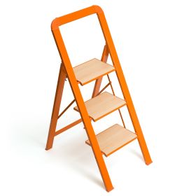 3 Step Ladder Folding Step Stool for Adults with Wide Anti-Slip Pedal, Aluminium Lightweight Foldable Step Ladders for Home Kitchen Office, 580 lbs Ca