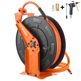 VEVOR Retractable Air Hose Reel 3/8IN x 65FT Hybrid Air Hose with Double Arms