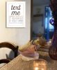 "Text Me if You Run Out of Toilet Paper" by Marla Rae, Ready to Hang Framed Print, White Frame