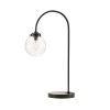 Arched Metal Table Lamp with Glass Globe Bulb
