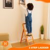 3 Step Ladder Folding Step Stool for Adults with Wide Anti-Slip Pedal, Aluminium Lightweight Foldable Step Ladders for Home Kitchen Office, 580 lbs Ca