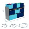 Deluxe Multi-Bin Toy Organizer with Storage Bins, Grey