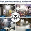 LED Garage Light, Alicosoty 16000LM 150W LED Garage Ceiling Lights, 5 Adjustable Panels Deformable Garage Light, 6500K Garage Lighting, LED Lights for