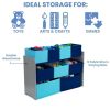 Deluxe Multi-Bin Toy Organizer with Storage Bins, Grey