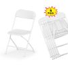 Plastic folding chairs - white pack of 5