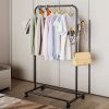 Coat Rack, Freestanding Metal Clothes Rack with Wheels, Standard Organizer for Hanging Clothes, Coats, Skirts, Shirts, Black Freestanding Metal Clothe