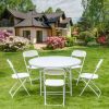 Plastic folding chairs - white pack of 5
