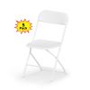 Plastic folding chairs - white pack of 5