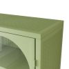 27.56"Glass Doors Modern Two-door Wall Cabinet with Featuring Three-tier Storage for Entryway Living Room Bathroom Dining Room,Wall Cabinet with Chara