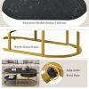 Modern Marble Golden Coffee Table, Metal Frame, with Drawers & Shelves Storage for Living Room