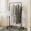 Coat Rack, Freestanding Metal Clothes Rack with Wheels, Standard Organizer for Hanging Clothes, Coats, Skirts, Shirts, Black Freestanding Metal Clothe