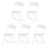 Plastic folding chairs - white pack of 5
