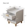 Modern Simple Style White Modern Nightstand, One Drawer Kids Night Stand for Bedroom, End Side Table with Open Storage Shelf