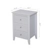 set of 2 pcs white 3 Drawer Nightstand with Charging Station and USB Ports & Power Outlets,Wooden Bed Side Table/End Table Modern Night Stands for Bed