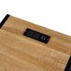 Set of 2, 15.75" Rattan End table with Power Outlet & USB Ports , Modern nightstand with drawer and metal legs, side table for living room, bedroom,na