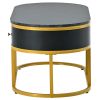 Modern Marble Golden Coffee Table, Metal Frame, with Drawers & Shelves Storage for Living Room