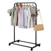 Coat Rack, Freestanding Metal Clothes Rack with Wheels, Standard Organizer for Hanging Clothes, Coats, Skirts, Shirts, Black Freestanding Metal Clothe