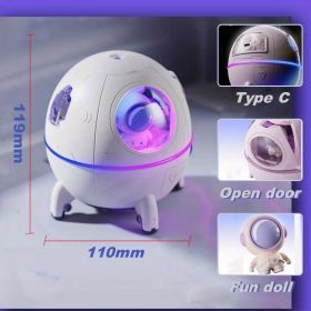 1pc 220ML Rechargeable Space Capsule Air Humidifier; USB Ultrasonic Cool Mist Aromatherapy Water Diffuser With Led Light Astronaut (model: USB Type, Color: Purple)