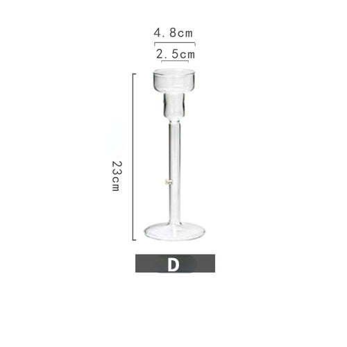 Vintage Glass French Style Candlestick Crystal Glass Candle Holders Simple Wedding Romantic Candlelight Dinner Home Decoration