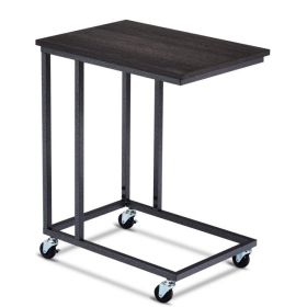 Rectangle Laptop Holder Sofa Mobile Side End Mobile Table (Color: Black)