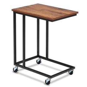 Rectangle Laptop Holder Sofa Mobile Side End Mobile Table (Color: Brown)