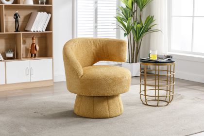 360 Degree Swivel Cuddle Barrel Accent Chairs, Round Armchairs with Wide Upholstered, Fluffy Fabric Chair for Living Room, Bedroom, Office (Color: as Pic)
