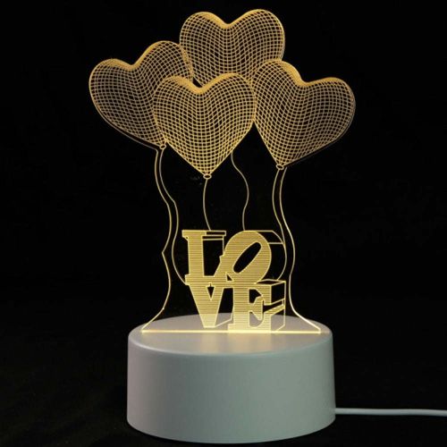 3D Cartoon Night Light Led Night Lamp Table Bedside Lamp Romantic Heart Shape Bear Light Valentines Day Party Decoration