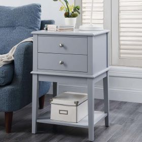 WOODEEM White Nightstand Bedrooms;  Large End Table for Living Room;  Bed Side Table with Drawers (Color: Gray)