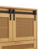 47.24 "Sliding Barn Door Storage Cabinet, TV Cabinet with 2 Drawers, for Living room Bedroom
