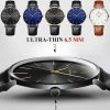 New Men's Watch Ultra-thin Fashion Watches Leather Simple Business Quartz Wristwatch Roman Masculine Male relojes Casual Clock