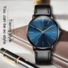 New Men's Watch Ultra-thin Fashion Watches Leather Simple Business Quartz Wristwatch Roman Masculine Male relojes Casual Clock
