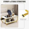 Rectangular Coffee Table with Metal Frame for Living Room