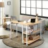 360¬∞ Free Rotating Sofa Side Table with Storage Shelves and Casters