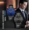 New Men's Watch Ultra-thin Fashion Watches Leather Simple Business Quartz Wristwatch Roman Masculine Male relojes Casual Clock