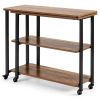 360¬∞ Free Rotating Sofa Side Table with Storage Shelves and Casters