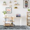 360¬∞ Free Rotating Sofa Side Table with Storage Shelves and Casters